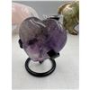 Image 3 : 2.2 INCH AMETHYST CRYSTAL HEART { HIGH GRADE )