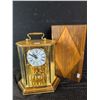 Image 1 : BULOVA Anniversary Clock w/ Hand Carved Jewelry Casket 12"Long