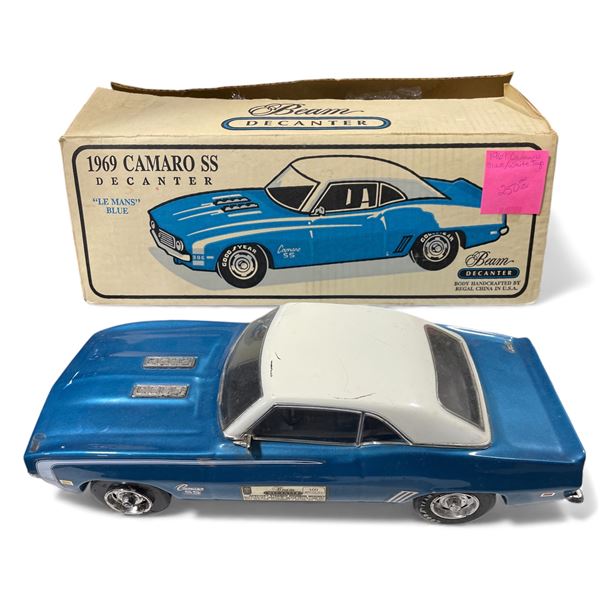 James Beam Le Mans Blue 1969 Camero SS - 1988 Editon China Decanter with Box - Empty
