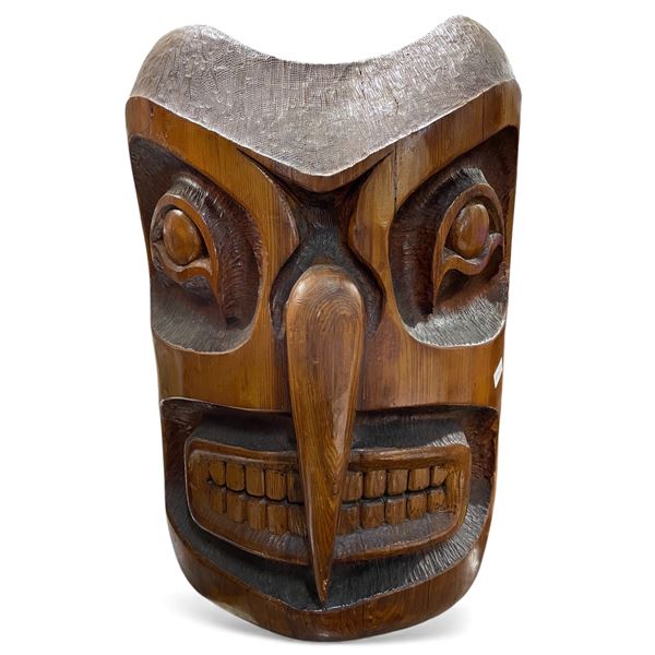 Large First Nations Red Cedar Carving "The Mosquito from the Ashes of the Cannibal" Tsimshian - Ber