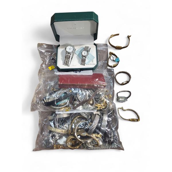 Calvin Hill "His & Hers" Watch Set and 44 Vintage Watches and Watch Parts