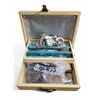 Image 3 : 3 Vintage Jewelry Boxes with Contents - Cuff Links, Nygard Chain, Tie Clips, Money Clips and More