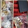 Image 5 : 3 Vintage Jewelry Boxes with Contents - Cuff Links, Nygard Chain, Tie Clips, Money Clips and More