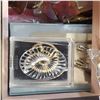 Image 8 : 3 Vintage Jewelry Boxes with Contents - Cuff Links, Nygard Chain, Tie Clips, Money Clips and More