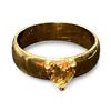 Image 1 : 14KT Gold Ring with Heart  Shaped Citrine - Size 3.5 - Band is4.5mm wide - Total weight including ge