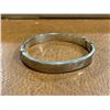 Image 2 : Vintage British Sterling Silver Hnged Bangle Bracelet with Safety Chain - 1944 Engraved on the insid