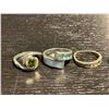 Image 2 : 5 Sterling Silver & Gemstone Rings - Variety of styles and sizes - Total weight including gems: 21 g