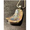 Image 2 : Natural Abalone Pendant Set in Sterling Silver on a 22" Sterling Chain - Pendant is 1.25" x 2" - Tot