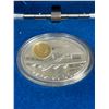 Image 2 : 1990 .925 Silver Canadian "The Lancaster"  One Troy Oz. $20 Coin with 24k Gold Covered Cameo - From