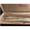 Image 4 : Vintage Triple Strand and Single Strand of Graduated Majorica Pearls - Largest pearls are 8mm