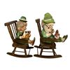 Image 4 : Vintage 1980s National Hoffman “Mr. Lucky & Mrs. Lucky Retired" with Wood Rocking Chair Dec