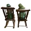 Image 3 : Vintage 1980s National Hoffman “Mr. Lucky & Mrs. Lucky Retired" with Wood Rocking Chair Dec