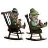 Image 4 : Vintage 1980s National Hoffman “Mr. Lucky & Mrs. Lucky Retired" with Wood Rocking Chair Dec