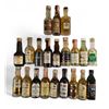 Image 1 : 21 Miniature Empty Liquor Bottles - Featuring Brands Such as Lord Calvert, Black Velvet, and Schenle