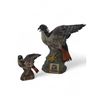 Image 1 : 2 Vintage 1977 Ski Country "Red Tailed Hawk" Empty Ceramic Bourbon Whiskey Decanters - Includes 1 Fu