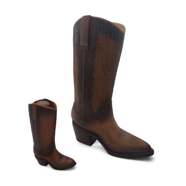 2 Vintage 1982 Old Commonwealth Boot Decanters Empty - includes 1 Full-Size and 1 Mini