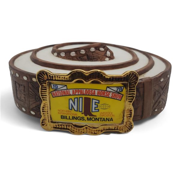 Vintage 1978 Hoffman Belt "National Appaloosa Horse Show" Empty Decanter - Limited Edition 58 of 300