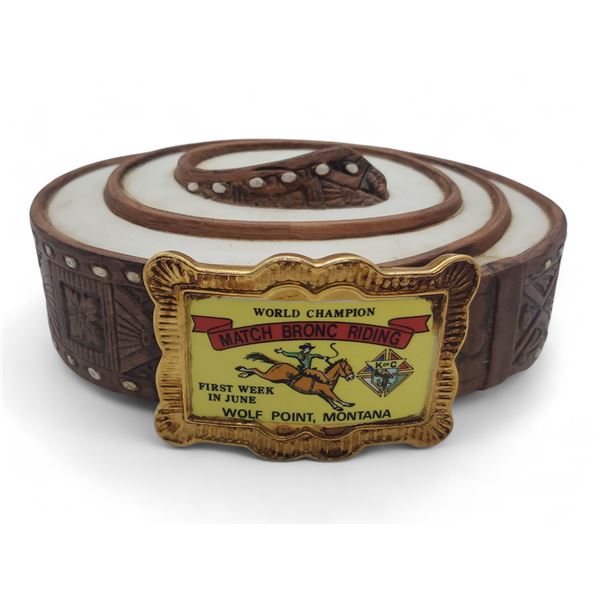 Vintage 1978 Hoffman Belt "Match Bronc Riding" Empty Decanter - Limited Edition 19 of 300