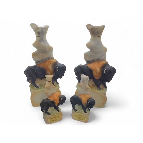 4 Vintage 1970s Hudson's Bay Canadian Rye Whisky Empty Decanters, Includes 2 Full-Size and 2