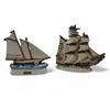 Image 1 : Dug's West Indies Decanter Empty 1974 and Famous Firsts Yacht America 1978 Ceramic Figurine Collecti