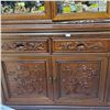 Image 3 : Large China Cabinet with Hutch Top - Carved Dragon Design Panels - 20" x 72" x 88" tall