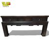 Image 2 : Chinese Qing-Style Hardwood Carved Square Low Table with Glass Top