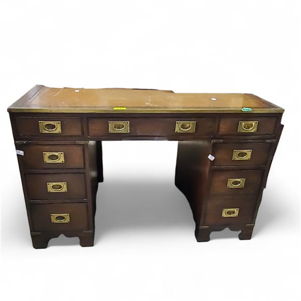 Vintage Pedestal Writing Desk, H29" x 46.5" x26.5"