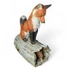 Image 1 : 1970s Ski Country  "Red Fox on a Log with Rabbit" Bourbon Whiskey  Decanter - 13" Tall
