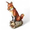 Image 1 : 1970s Ski Country "Red Fox on a Log with Rabbit" Bourbon Whiskey  Decanter - 10" tall
