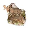 Image 1 : 1978 Cyrus Noble by Haas Bros "Big Horn Sheep with Lamb" Porcelain Whiskey Decanter - Empty - 6" x 8