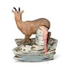 Image 2 : 1977 Jack Richardson Wildlife Series "Ram" #1 of 4 Piece Set - Porcelain Liquor Decanter - Empty - H