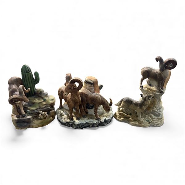 3 x 1980s Ski Country "Big Horn Sheep" 2 oz. Mini Decanters - Empty