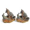 Image 1 : Two 1983 Ski Country "Fox & Butterfly" Porcelain Mini Decanters - 1 has a box - Empty
