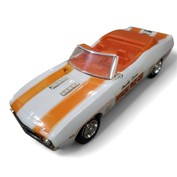 1989 Jim Beam "1969 Camero Pace Car White/Orange" China Decanter - Empty