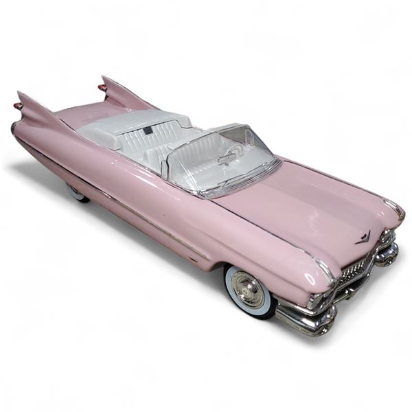 1990 Jim Beam "1969 Pink Cadillac Eldarado- Wreath & Crest" China Decanter with Box - Empty