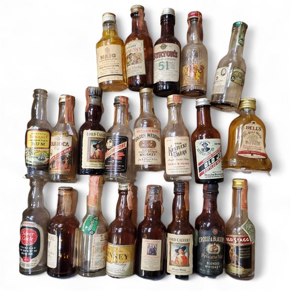 20+ Rare Vintage Glass Mini Liquor Bottles -Empty