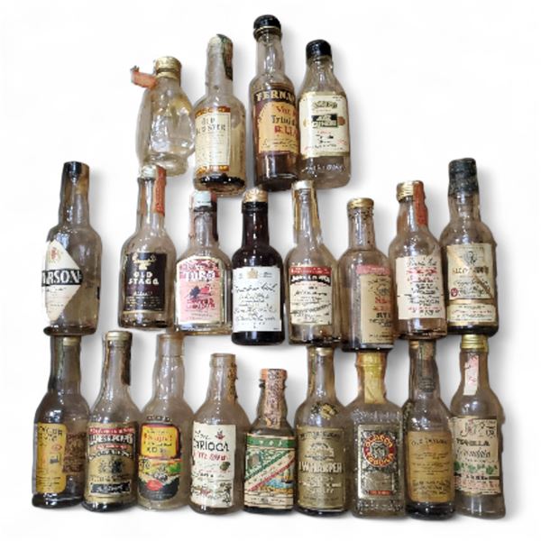 20+ Rare Vintage Glass Mini Liquor Bottles -Empty