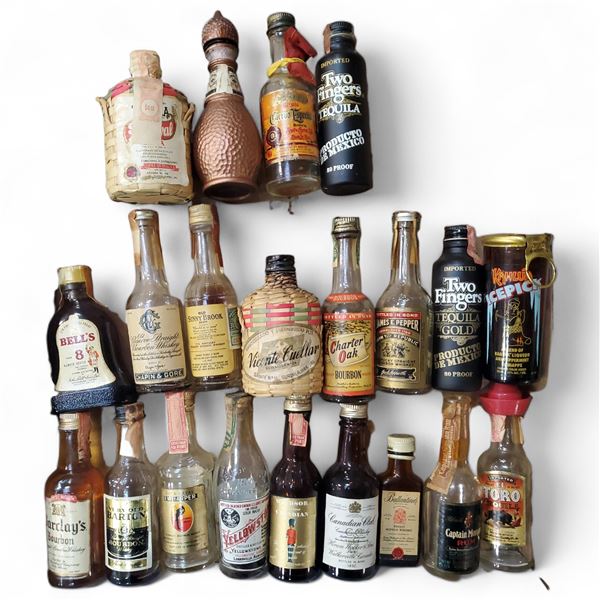 20+ Rare Vintage Glass Mini Liquor Bottles -Empty