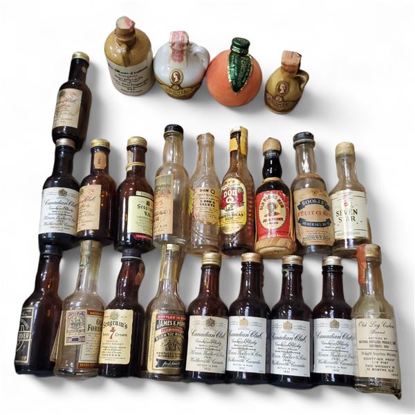 20+ Rare Vintage Glass Mini Liquor Bottles -Empty