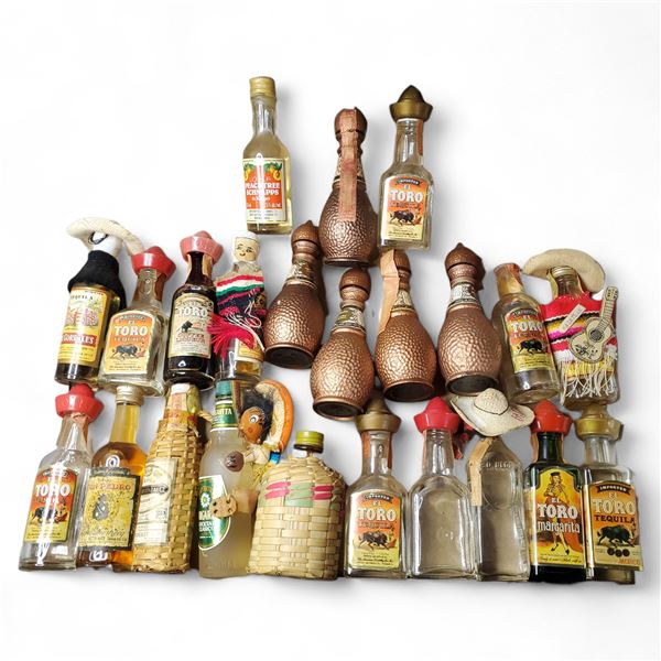 20+ Vintage Glass Mini Liquor Bottles - Some evaporation