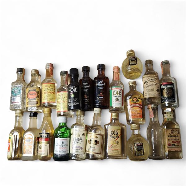 20+ Vintage Glass Mini Liquor Bottles - Majority are sealed - some evaporation