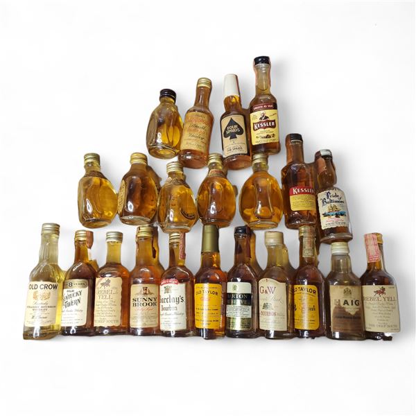 20+ Vintage Glass Mini Liquor Bottles - Majority are sealed - some evaporation