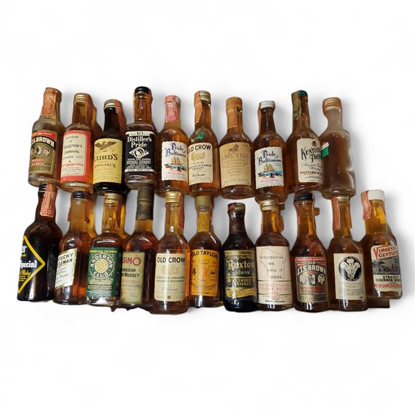 20+ Vintage Glass Mini Liquor Bottles - Majority are sealed - some evaporation