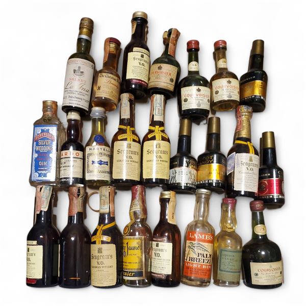 20+ Rare Vintage Glass Mini Liquor Bottles - Many are still sealed