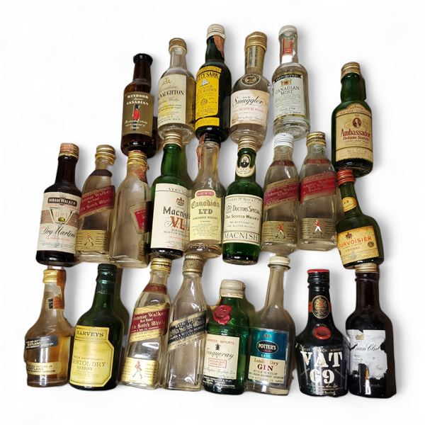 20+ Vintage Glass Mini Liquor Bottles - Empty