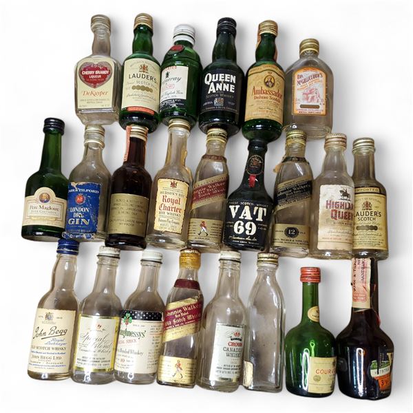 20+ Vintage Glass Mini Liquor Bottles - Empty