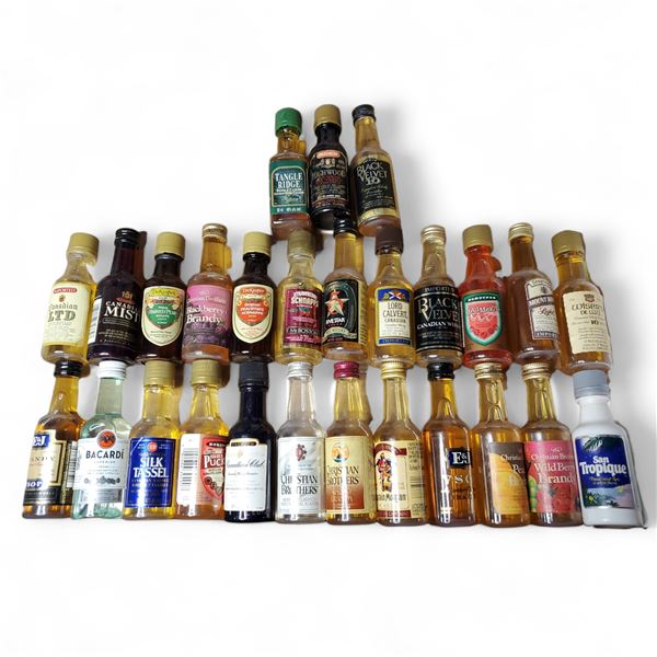 20+ Vintage Mini Plastic Liquor Bottles - Majority have some evaporation