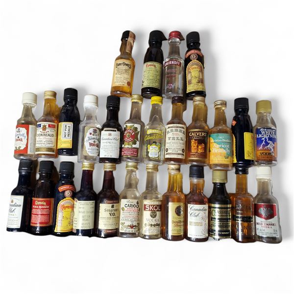 20+ Vintage Mini Plastic Liquor Bottles - Majority have some evaporation