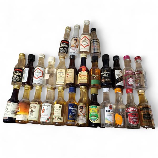 20+ Vintage Mini Plastic Liquor Bottles - Majority have some evaporation