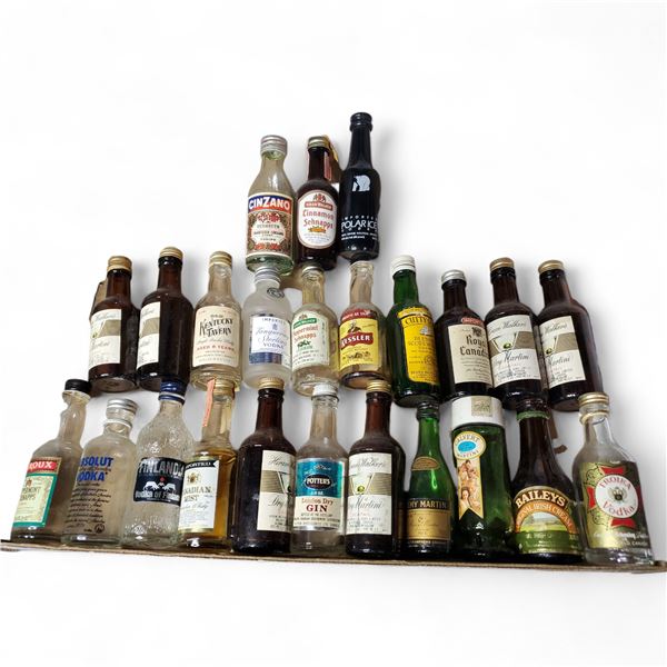 20+ Vintage Glass Mini Liquor Bottles - Empty